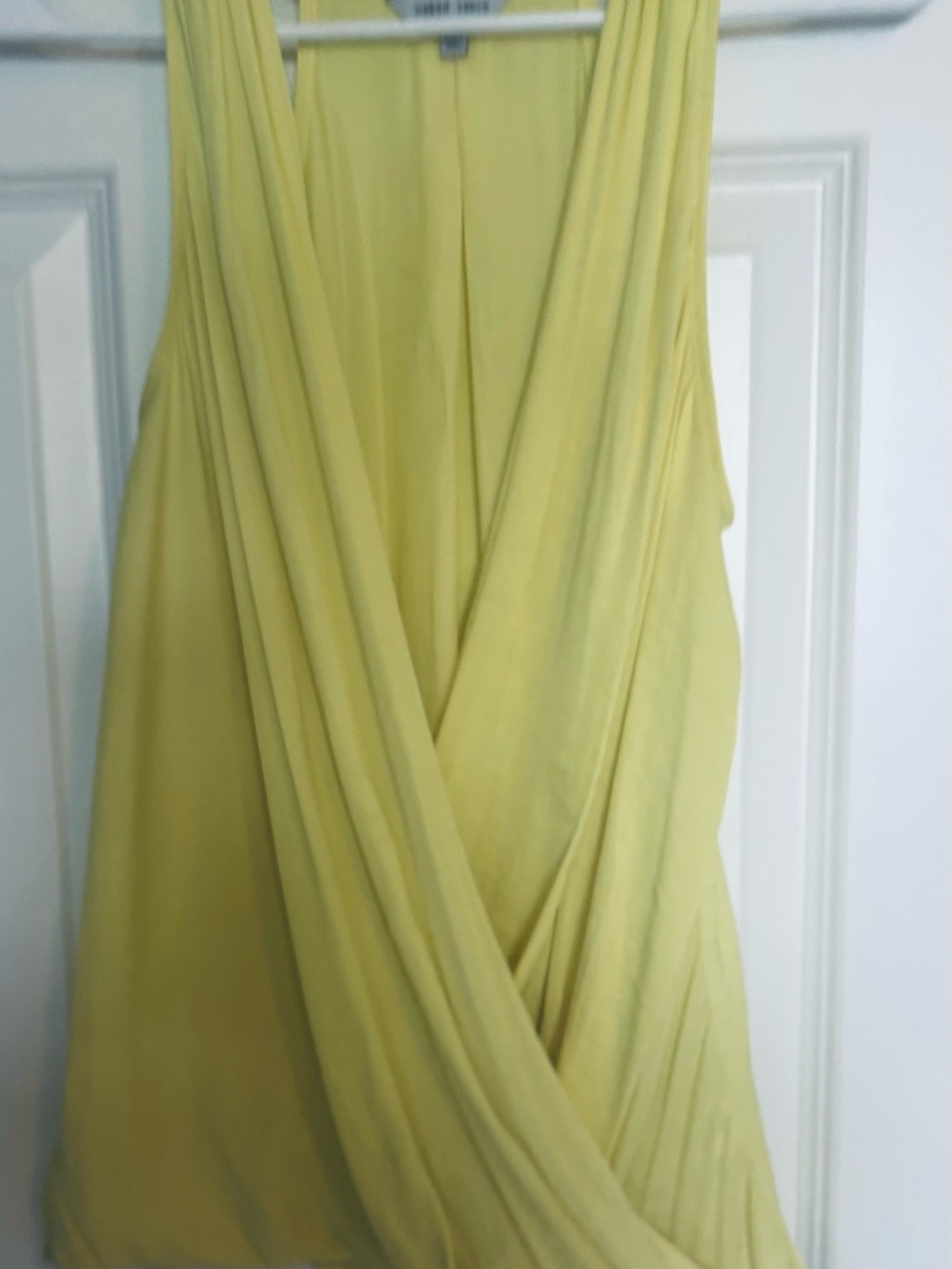 Naked Zebra Yellow Draped Tank Top Sleeveless Racerback Blouse Medium